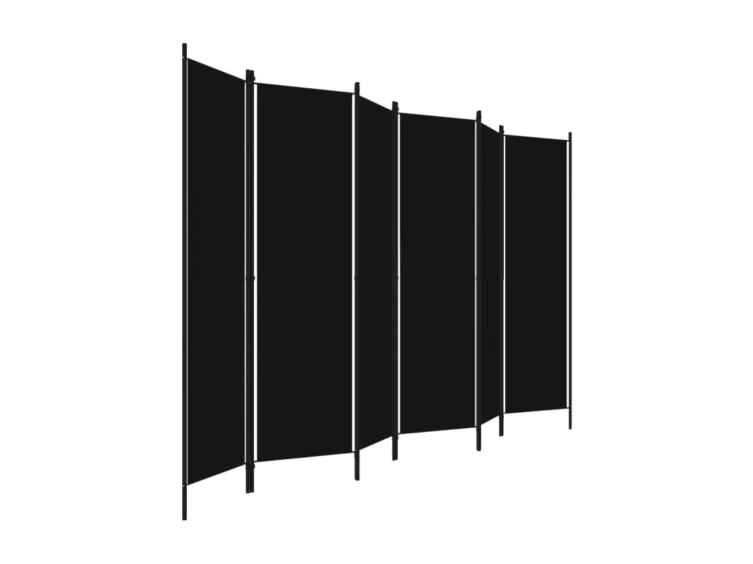 Cloison de séparation 6 panneaux Noir 300x180 cm