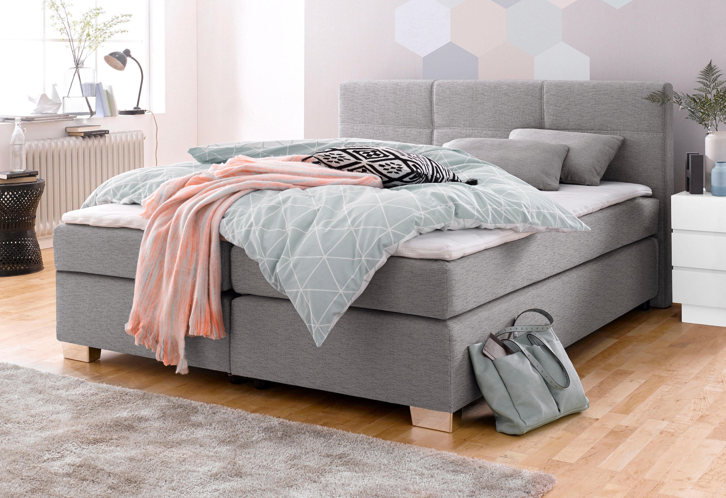 Jockenhöfer Gruppe Boxspringbett »Evita« inkl. Topper und Kissen, erhältlich in 140 & 180cm Breite