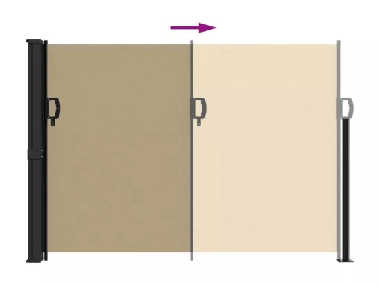 Auvent latéral rétractable beige 140x600 cm
