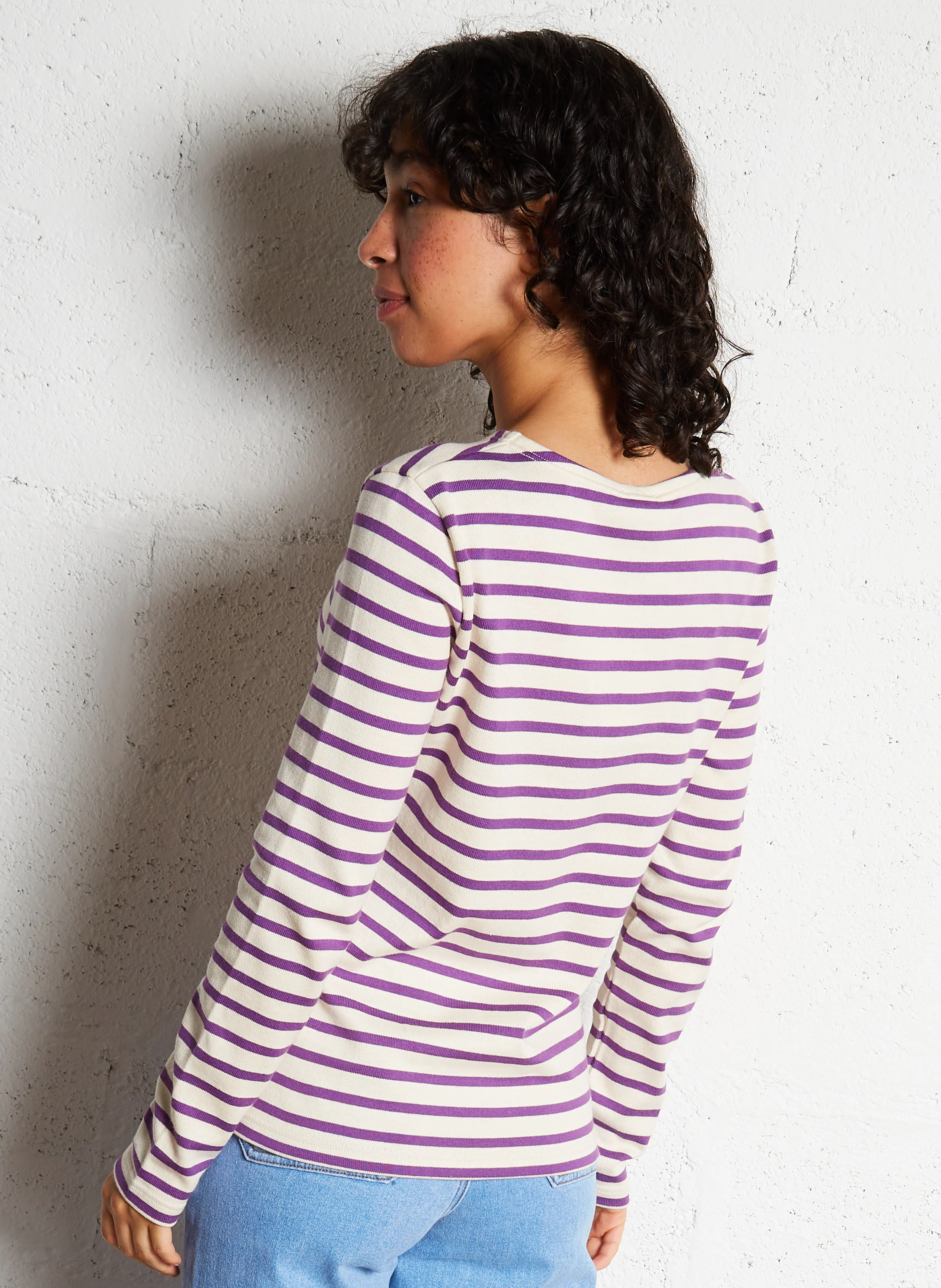 HERITAGE - Tee-shirt col rond rayé en coton | Multicolore