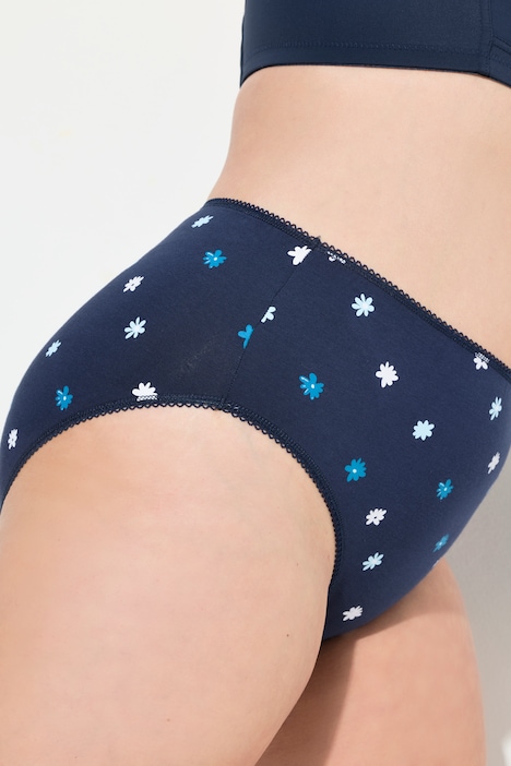Midislips, 5er-Pack, Millefleur/einfarbig