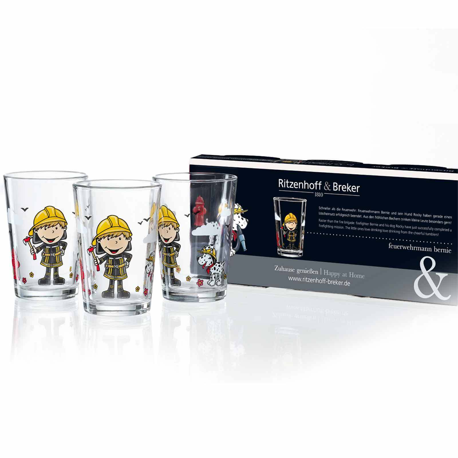 Ritzenhoff & Breker Kindergläser Feuerwehrmann Bernie 205 ml 3er Set
