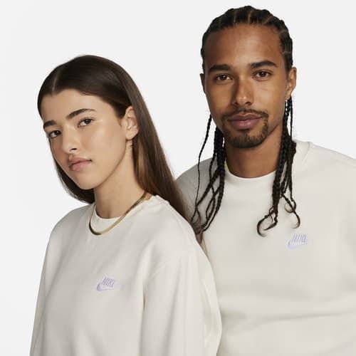 Nike Sweat NSW Club Crew - Blanc Cassé