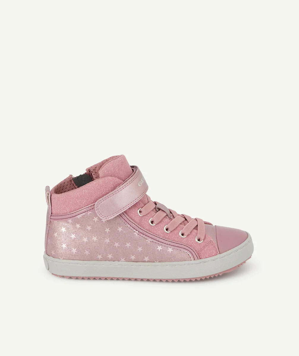 GEOXBASKETS MONTANTES FILLE ROSE AUX ÉTOILES BRILLANTES