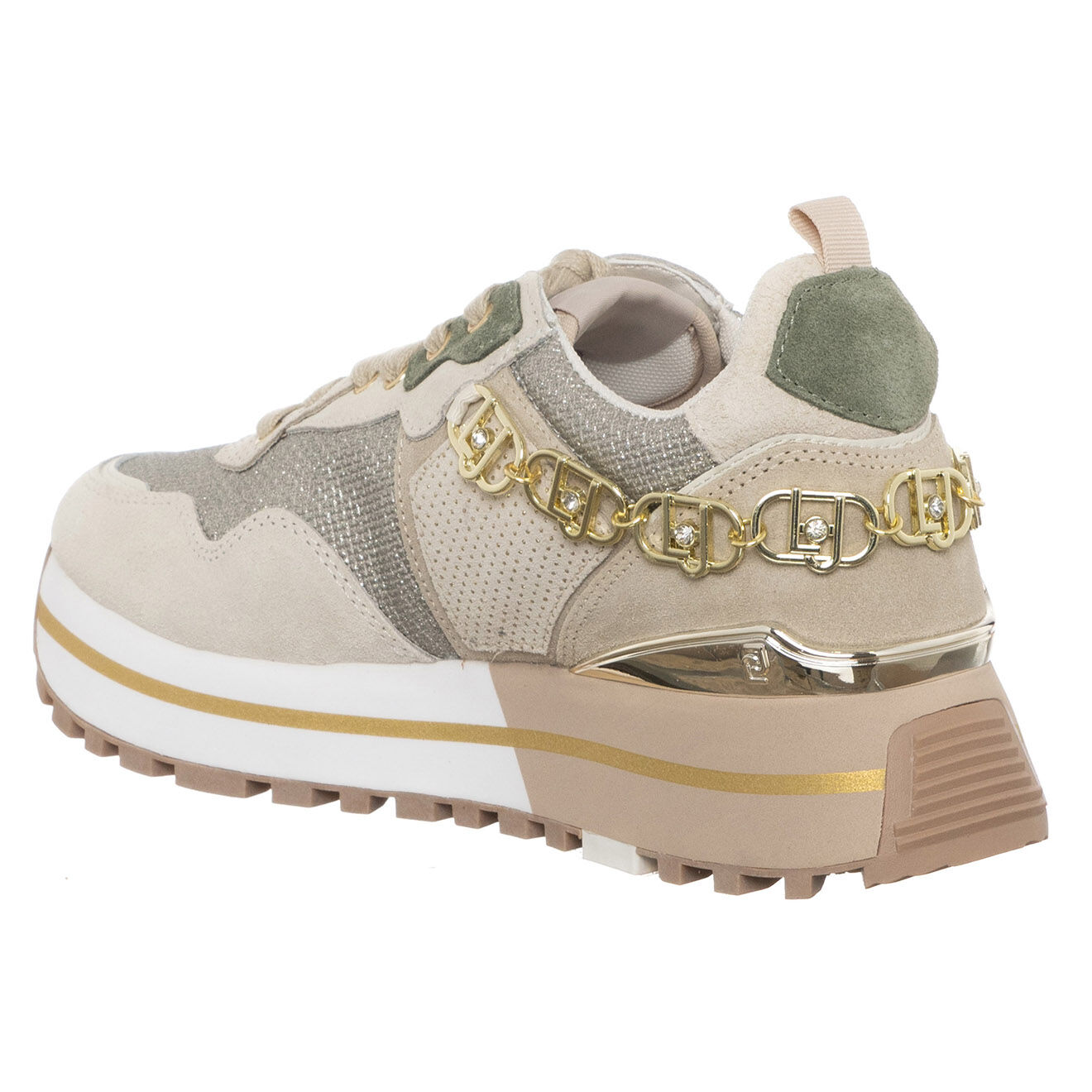 Liu-Jo Sneakers en Cuir Maxi beige/gris