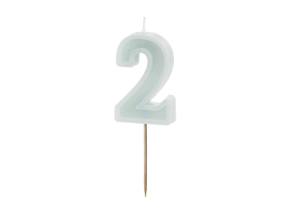 2 Jaar Kaars Lichtgroen 10cm