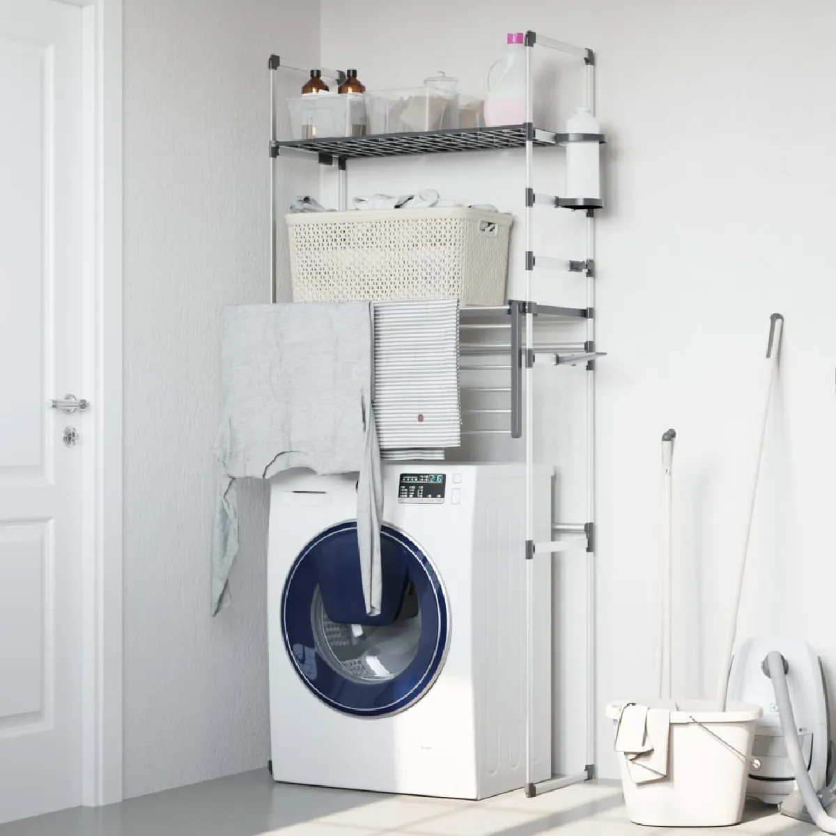 VidaXL Étagère pour machine à laver Aluminium