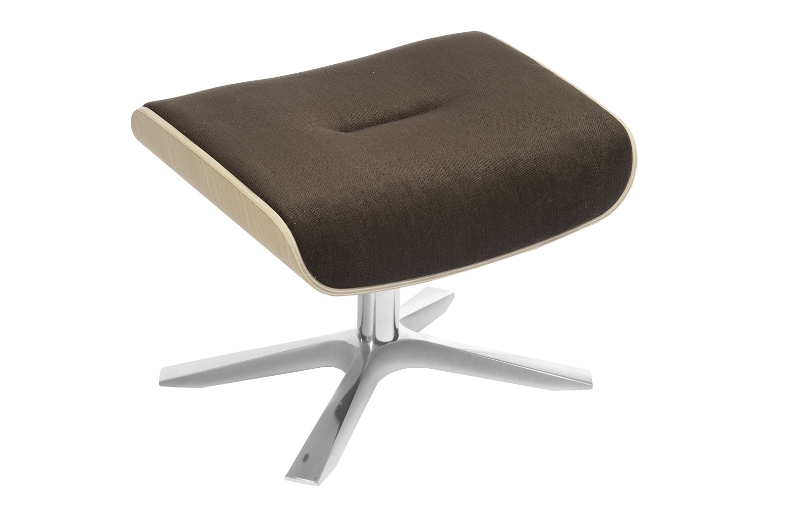 Air krakk I tekstil Evita 1373-43 Coffee, Quattro svingfot alu. Skrog i ubehandlet eik