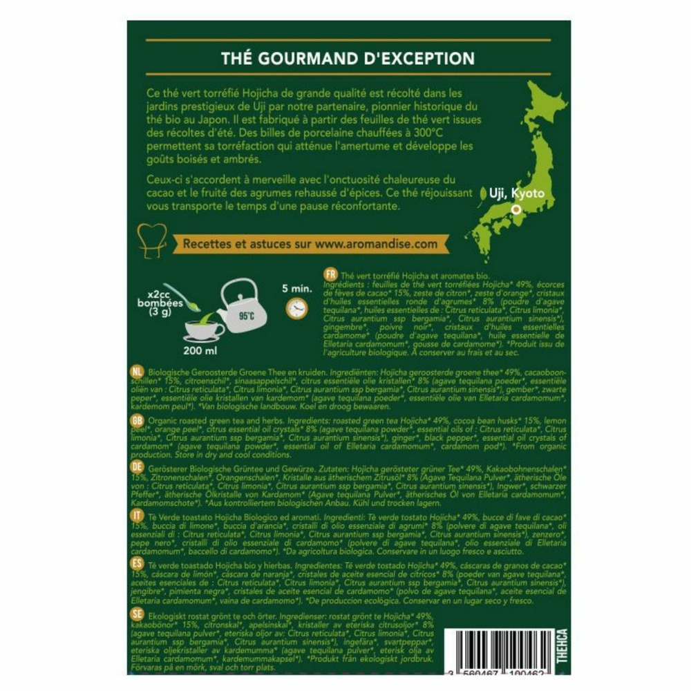 Coffret 6 thés verts bio japonais - genmaicha,sencha,hojicha et gyokuro