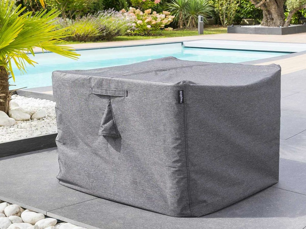 Housse pour table rectangulaire extérieure hambo l gris - 265 x 125 x 80 cm