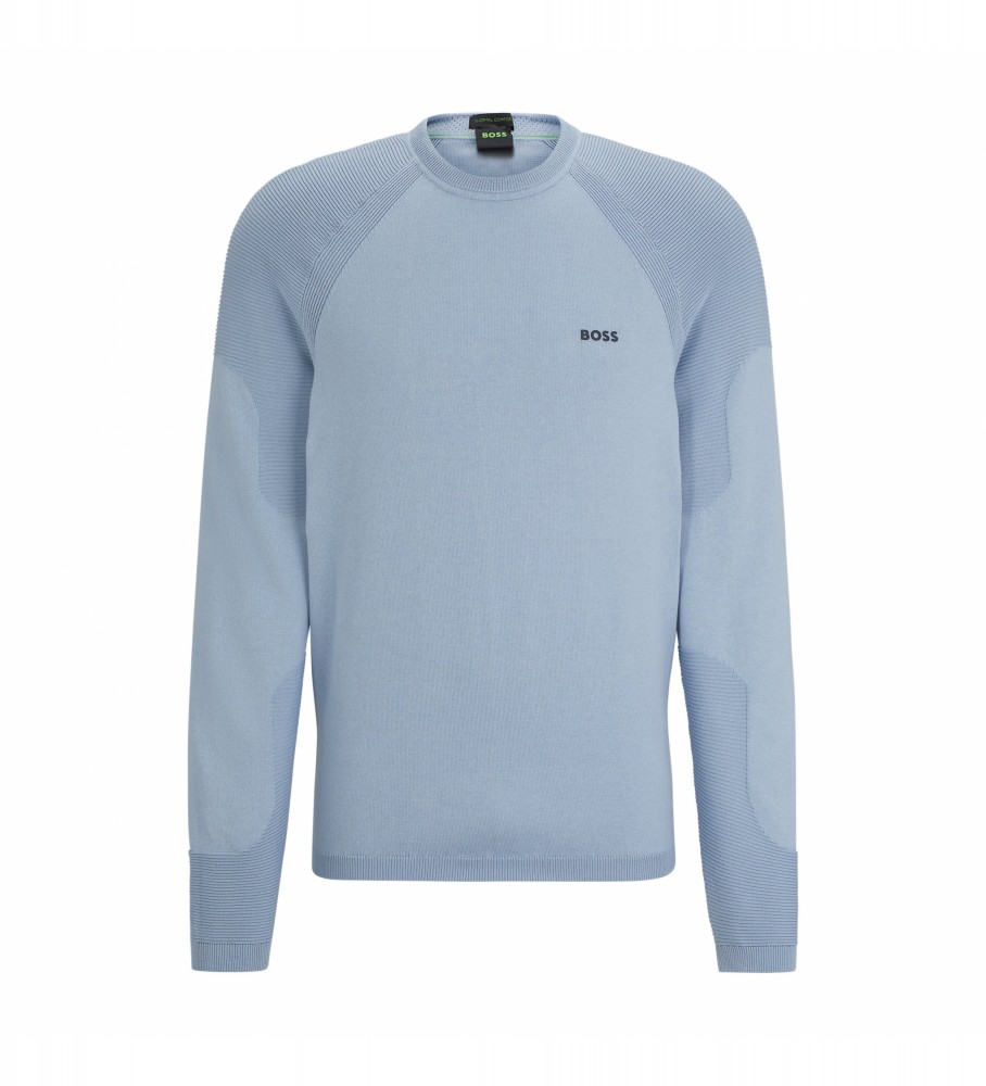 Camisa BOSS com Logo Regular Azul