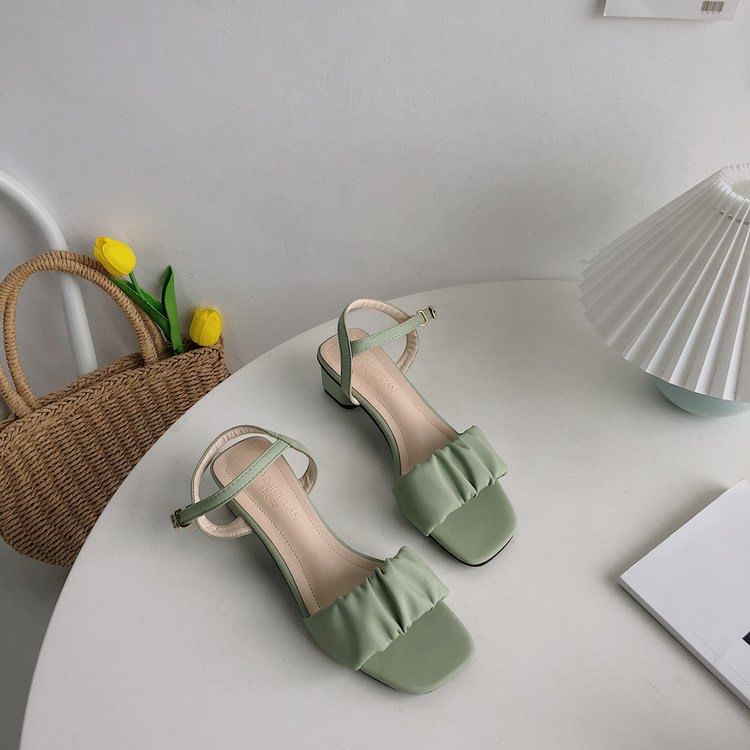 Terute - Sandalen met ruches en enkelbandjes