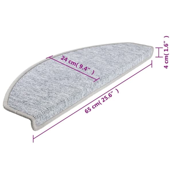 vidaXL Trappematter 10 stk 65x24x4 cm lysegrå