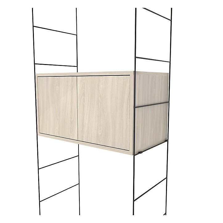 Étagère murale rectangulaire avec portes GoodHome Rigga effet chêne L. 60 cm
