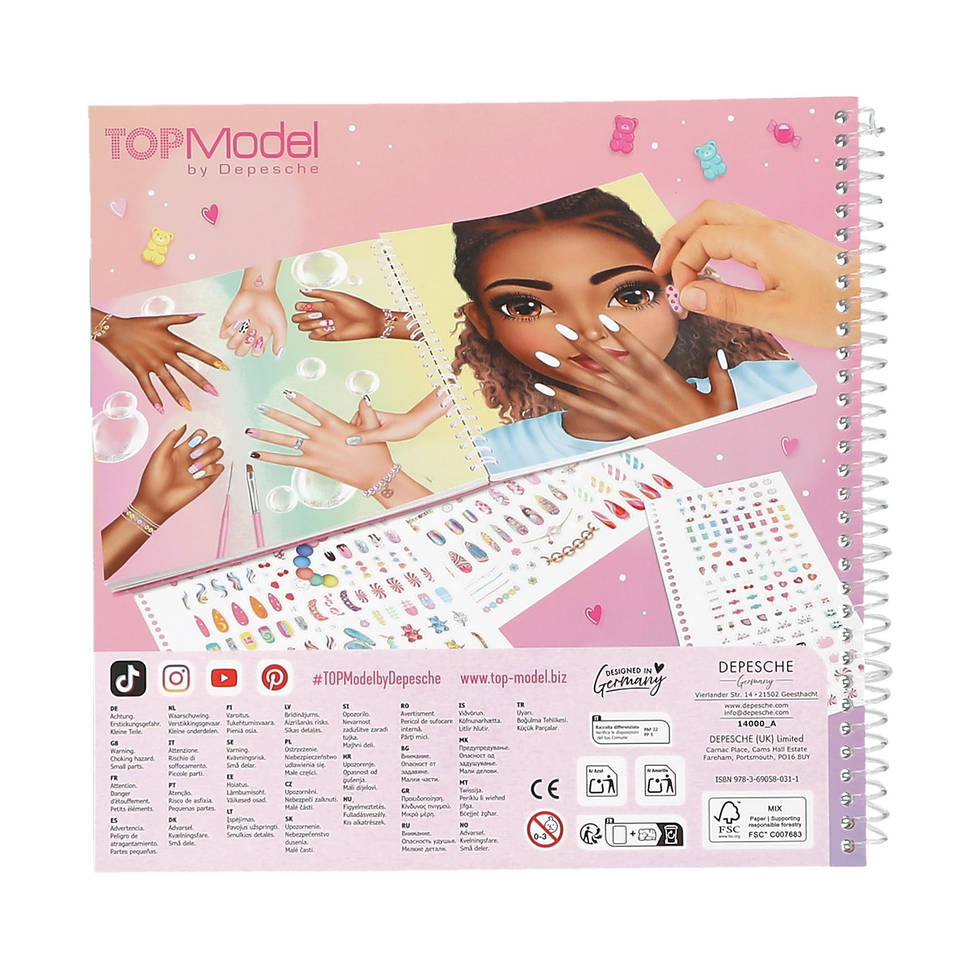 TOPModel Create Your Hand Design kleurboek + stickers