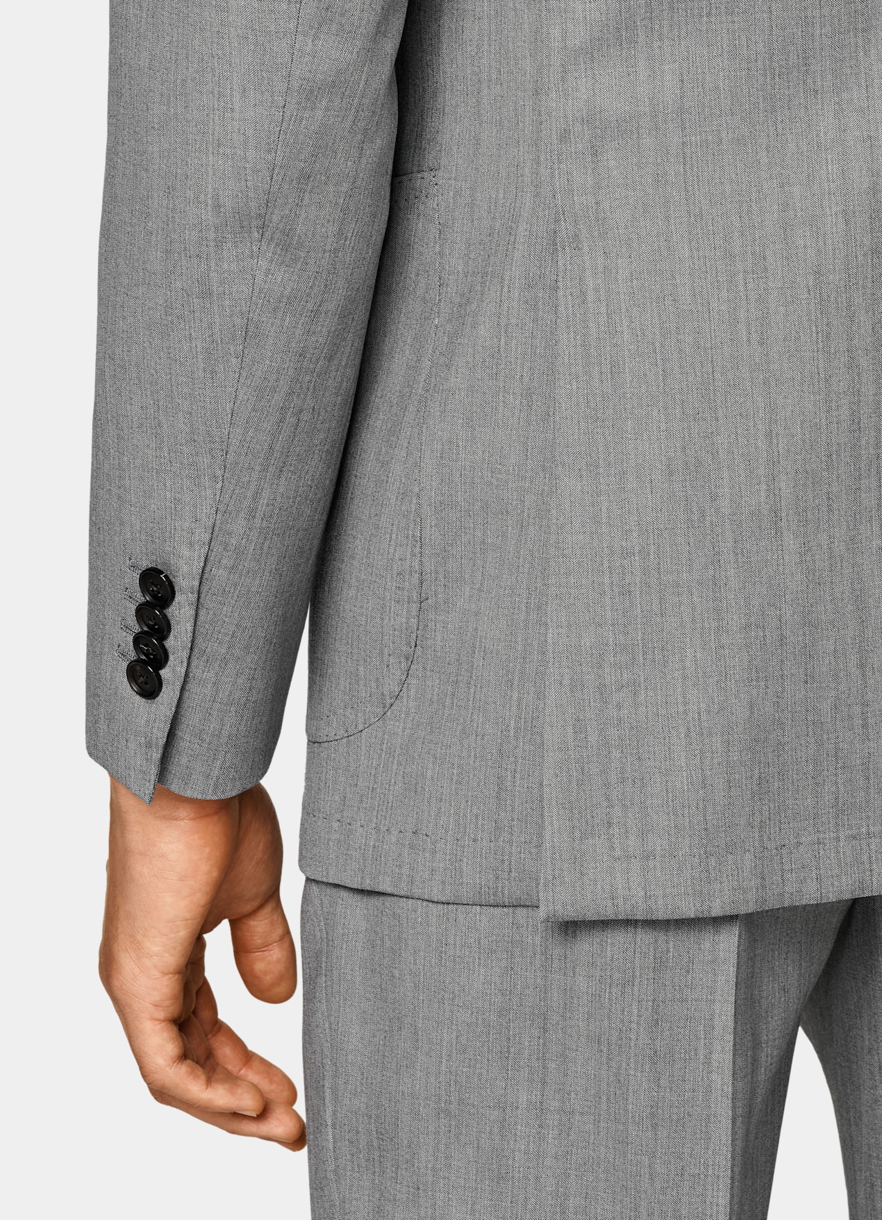 Costume Havana coupe Tailored gris moyen à chevrons