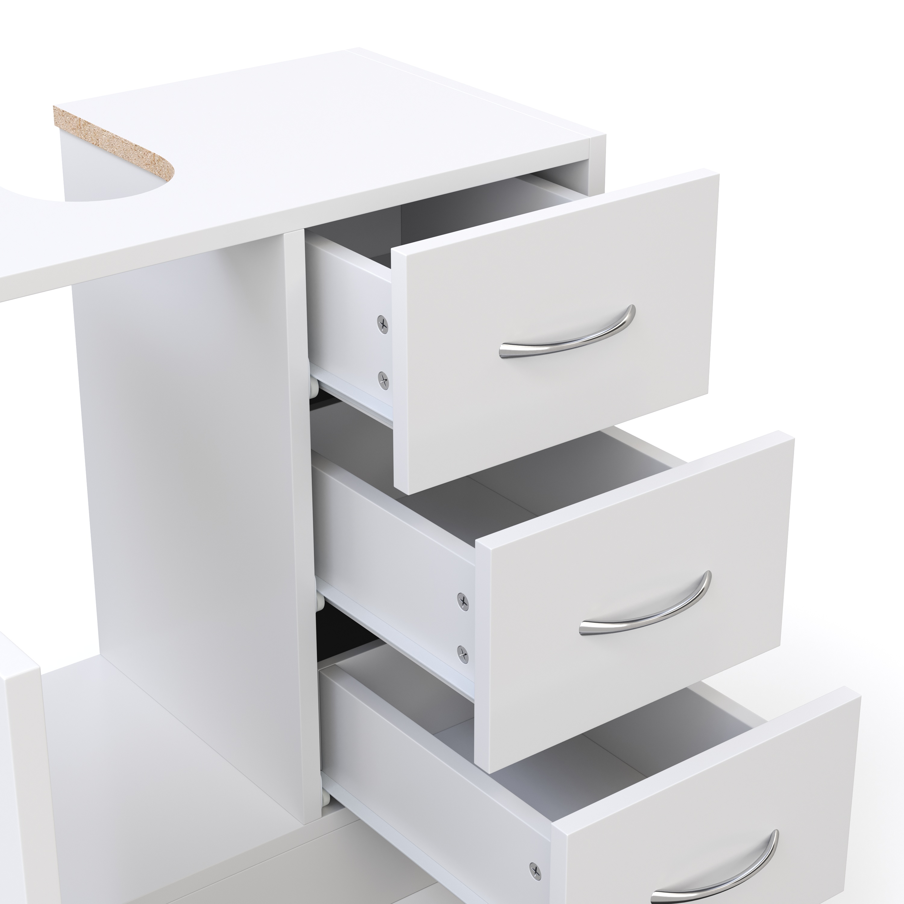 Waschbeckenunterschrank 63 x 30 x 54 cm weiss
