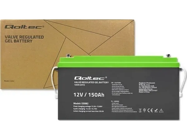 Qoltec - UPS-batteri - 12 V, 41,8 kg - gele - 150 Ah