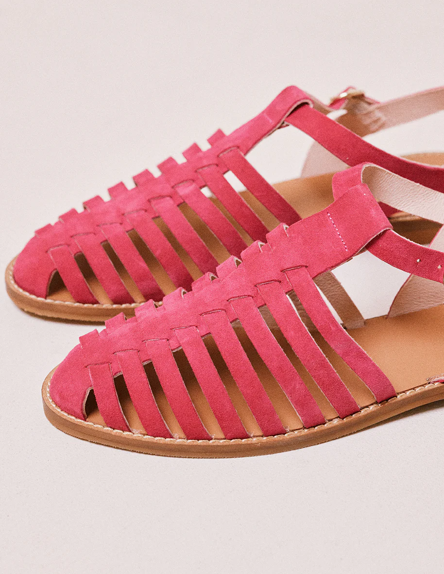 Sandales Cécile - Suède fuchsia