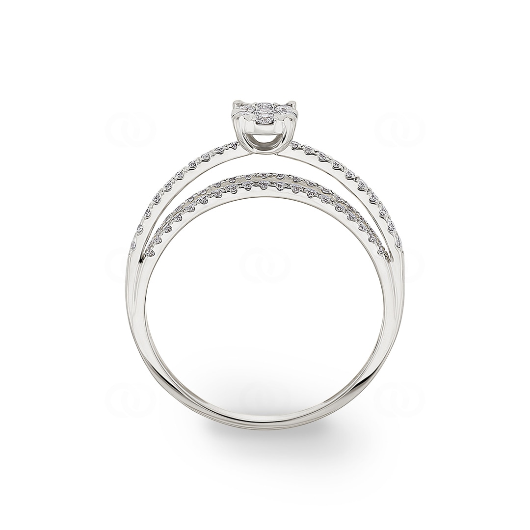 0.37 Karat Diamantring 750/18 K Weissgold
