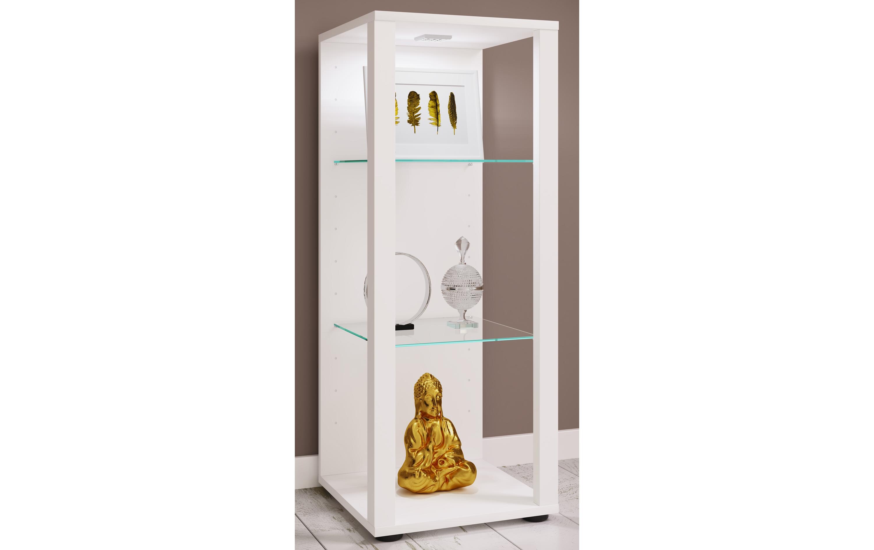 Vitrine Glasol M 35 x 90 cm, Weiss<br>Standvitrine