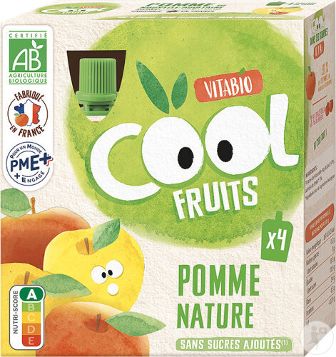 Vitabio Cool Fruits Pomme Nature 4x90g