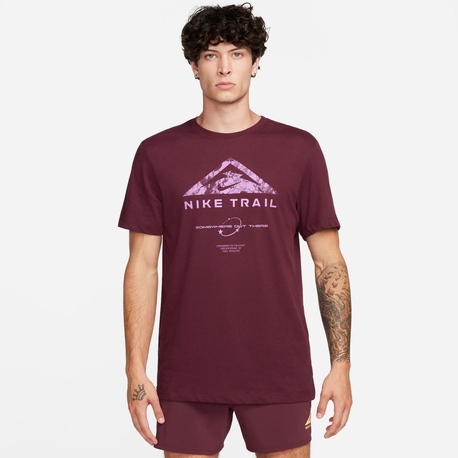 Nike T-shirt Running Dri-FIT Run Trail - Bordeaux Foncé