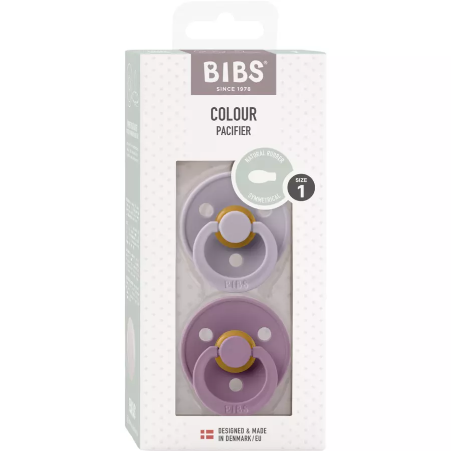 BIBS® Schnuller Colour Symmetrischer Sauger Fossil Grey & Mauve 0-6 Monate, 2 Stk.