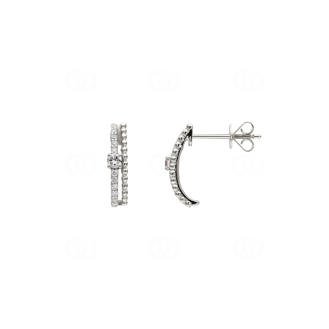 Ohrstecker 750/18 K Weissgold mit Diamanten 0.22 ct H/si