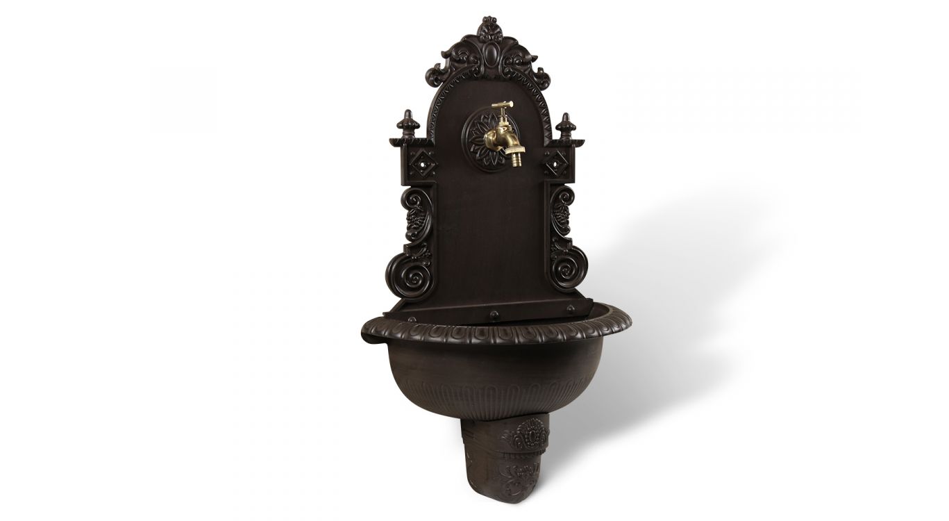 Fontaine de jardin aluminium marron 44x22x75.5cm
