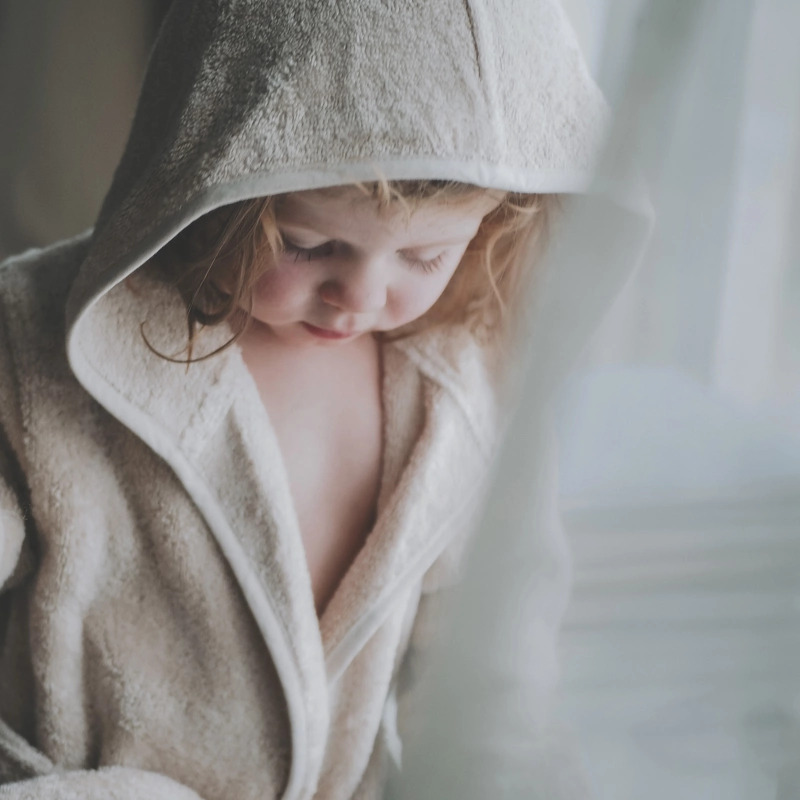 Lille Kanin Bathrobe Terry 5-6 Years - Vanilla Ice