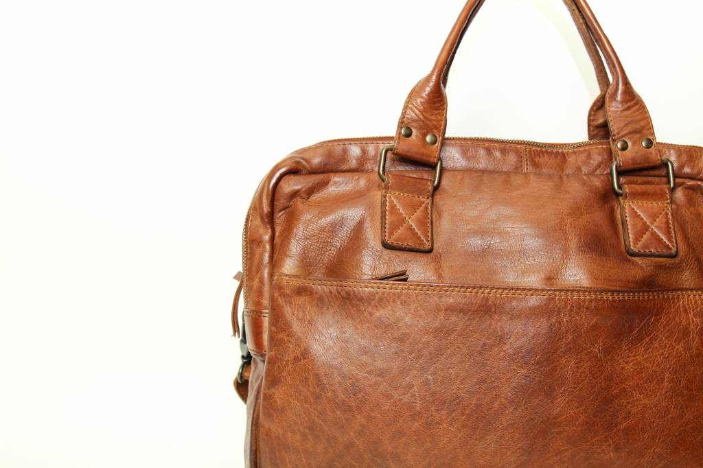 Laptoptas 'Leandro' cognac Cognac