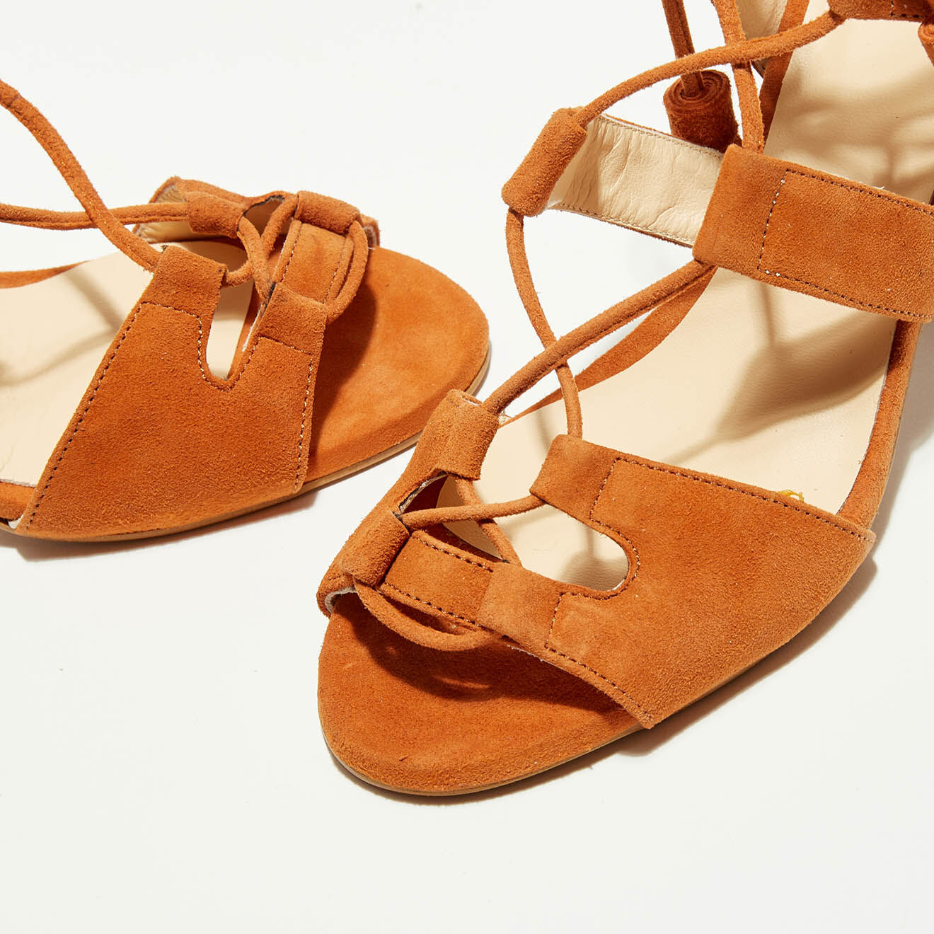 Anaki Sandales en Velours de Cuir Carilo brandy - Talon 8 cm