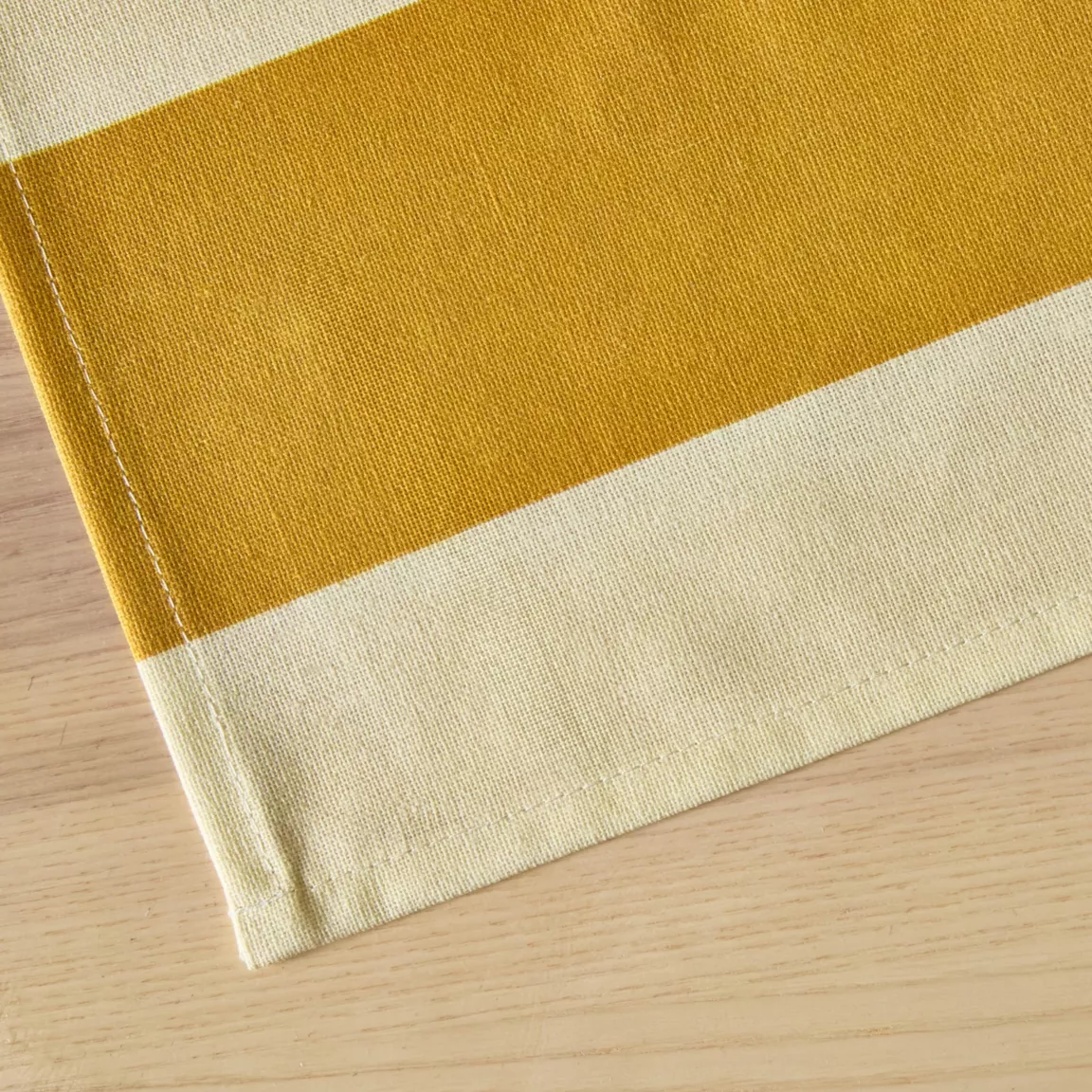 Nappe rectangulaire coton enduit (150 x 350 cm) Clementine Jaune moutarde