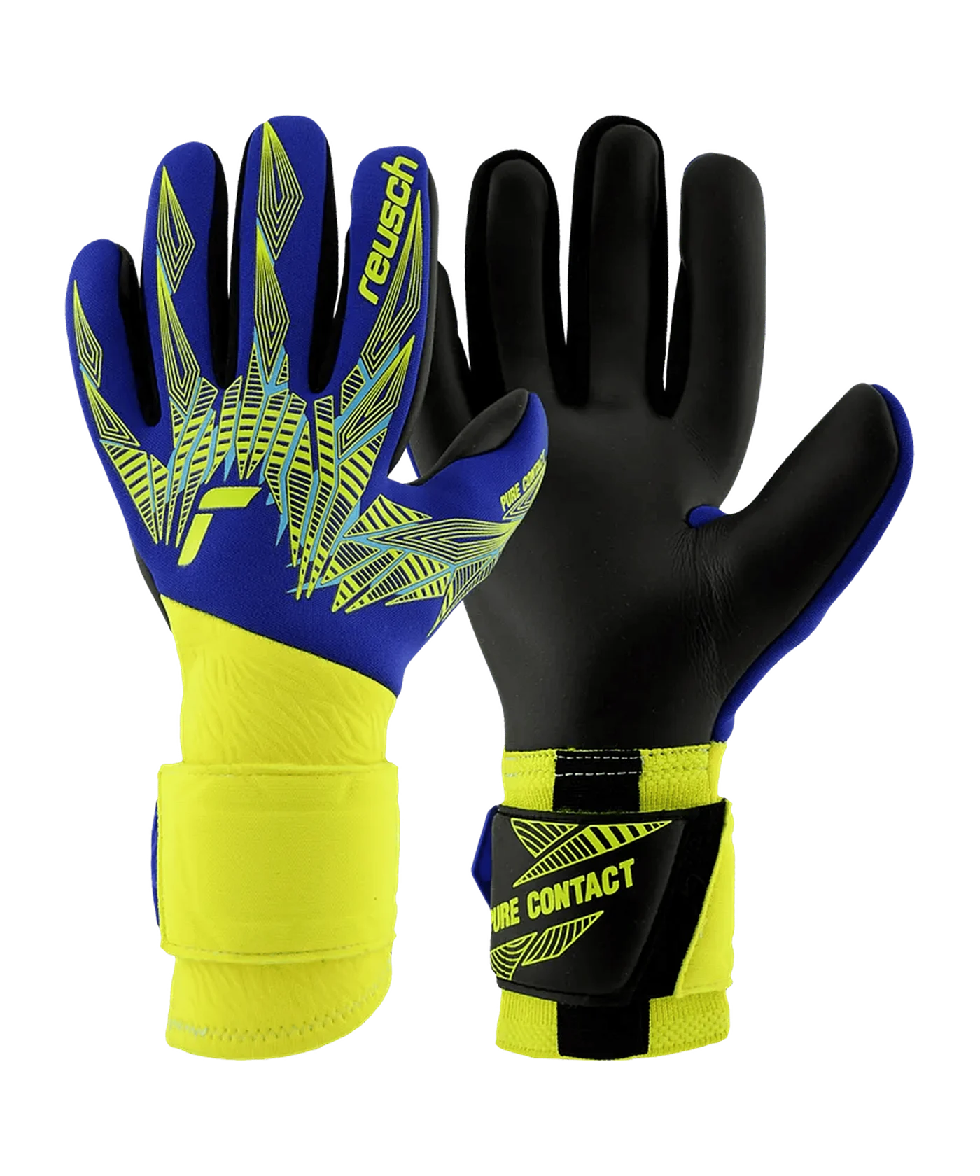 Reusch Pure Contact Gold X TW-Handschuhe Blau Gelb Schwarz F4947