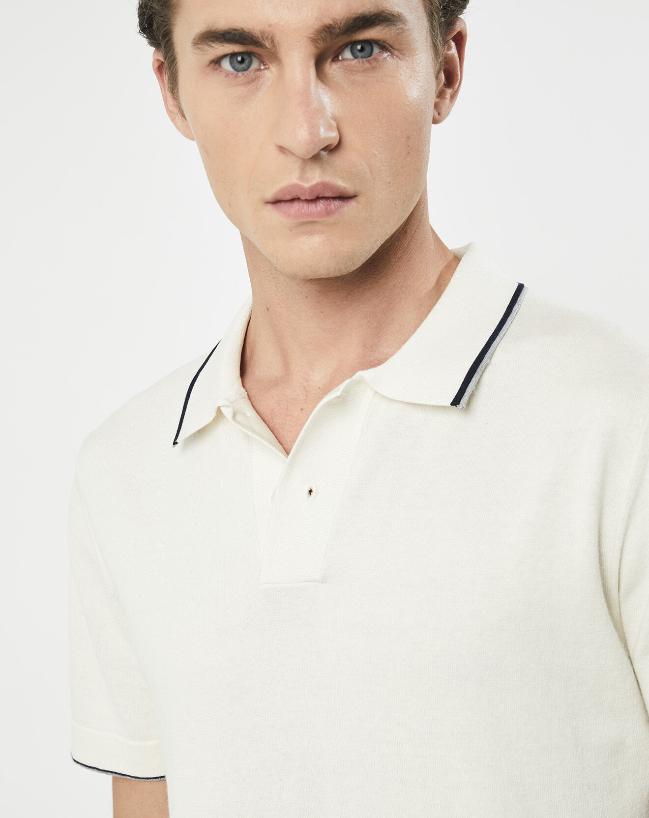 Hackett London Polo en maille Coton & Soie beige