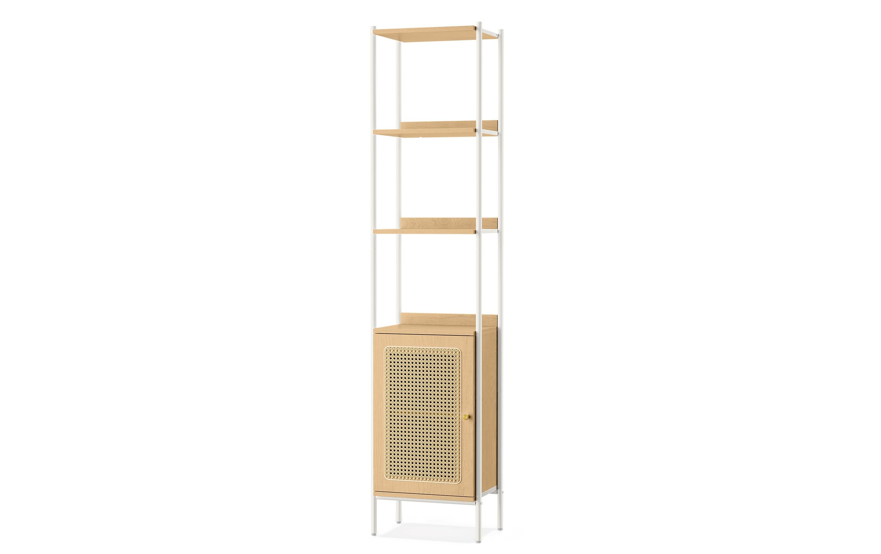 Regal mit 6 Ebenen 40 cm x 174.7 cm, Eiche/PerlweissBücherregal