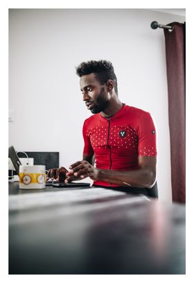 Maillot Manches Courtes LeBram Luz Ardiden Bordeaux Coupe Ajustée