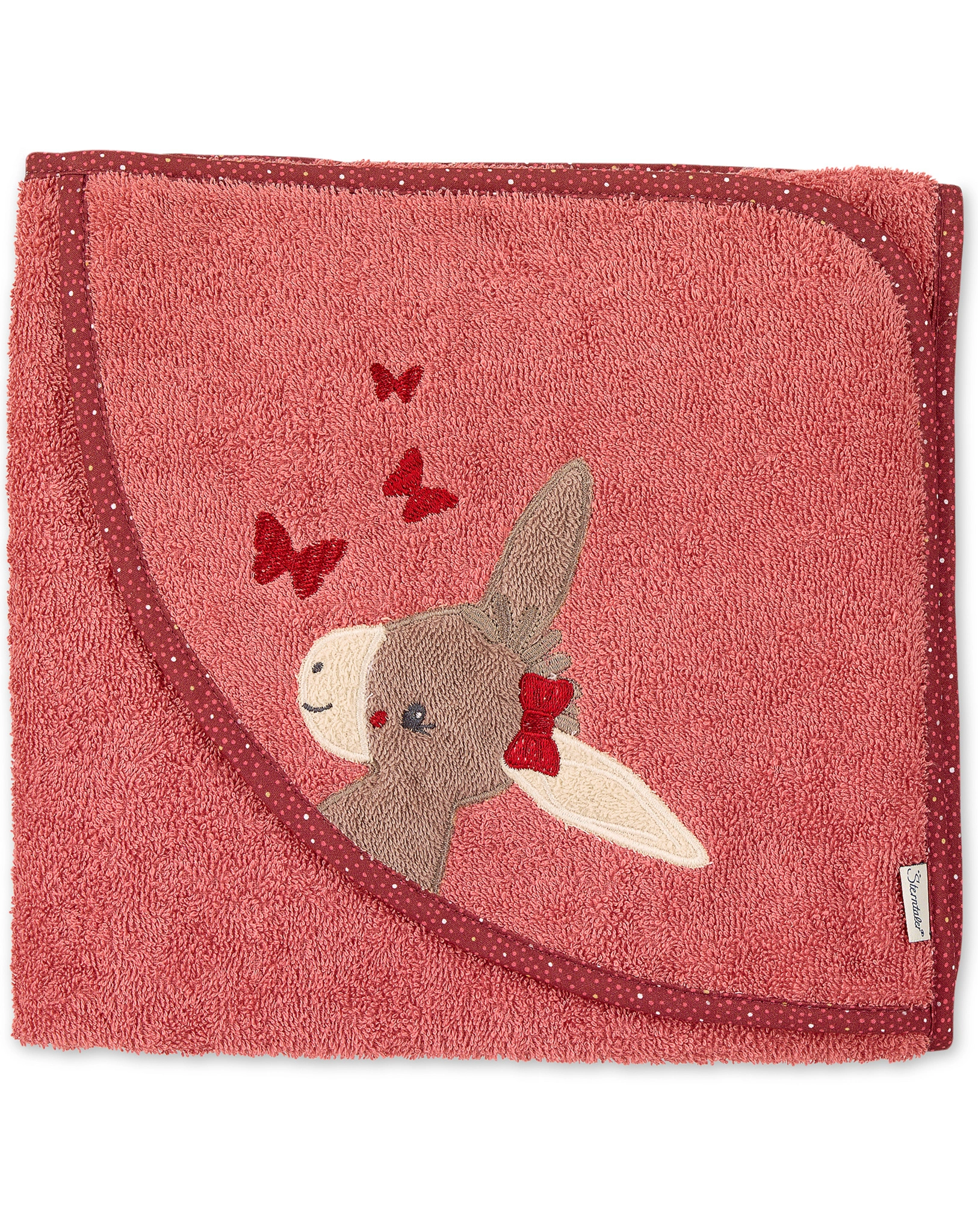 Kapuzenbadetuch LOVELY EMMILY (100x100) in hellrot