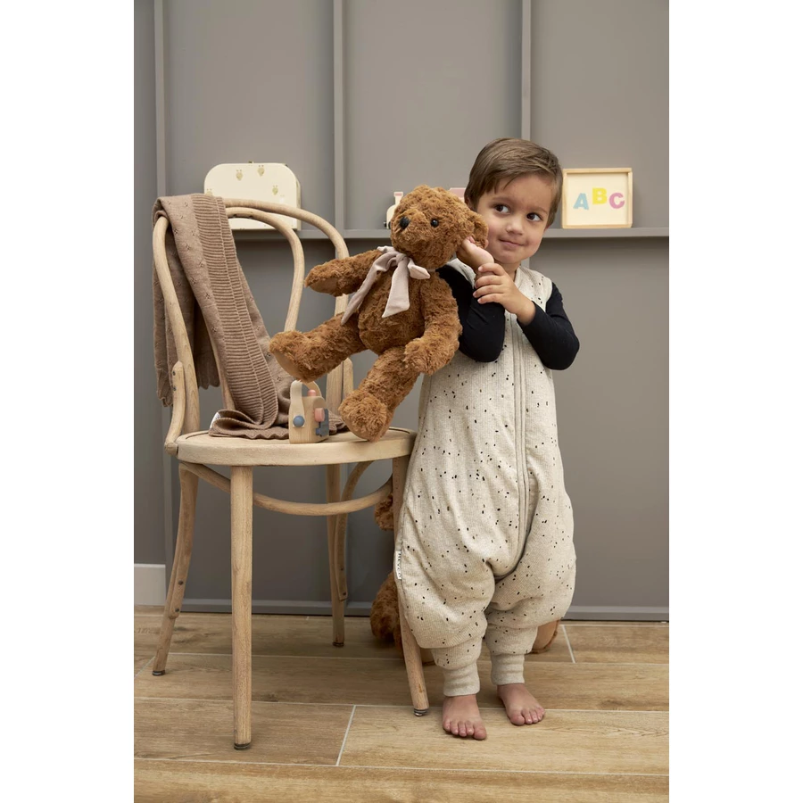 MEYCO Winter Schlafoverall Jumper Rib Mini Spot - Sand Melange