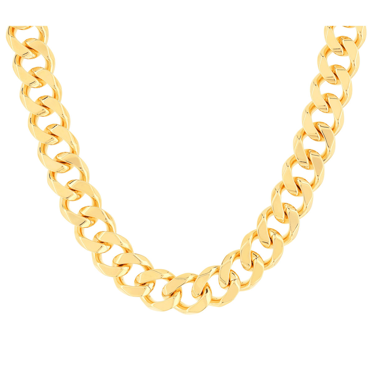 Collier plaqué or maille gourmette 45 cm