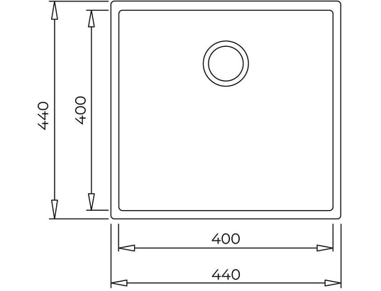 TEKA - Evier sous plan Square 40x40 encastrable sous plan , 115230029