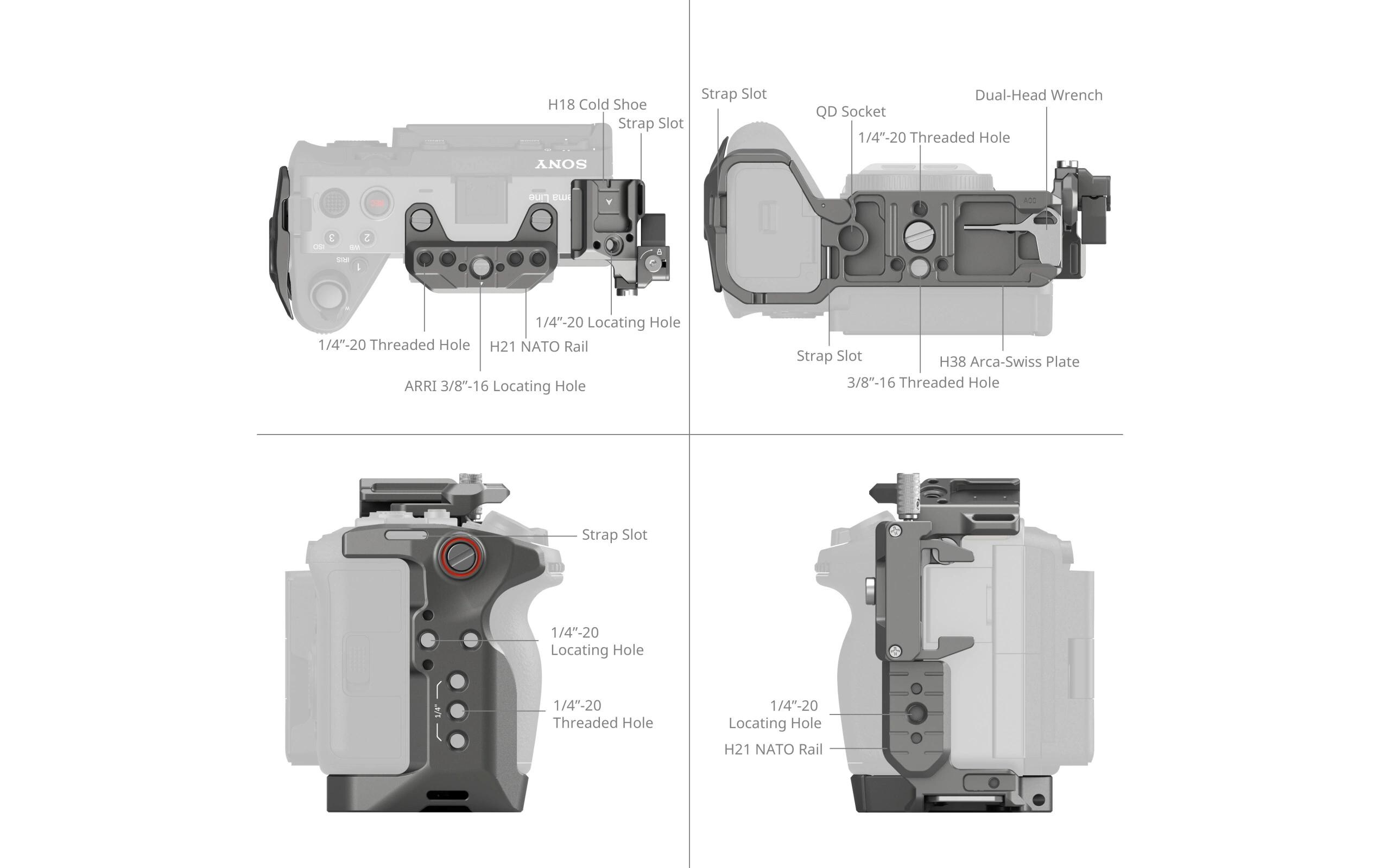 HawkLock Quick Release Advanced Cage Kit für Sony FX3 / FX30<br>Schützt die Kamera und bietet Anschlussmöglichkeiten