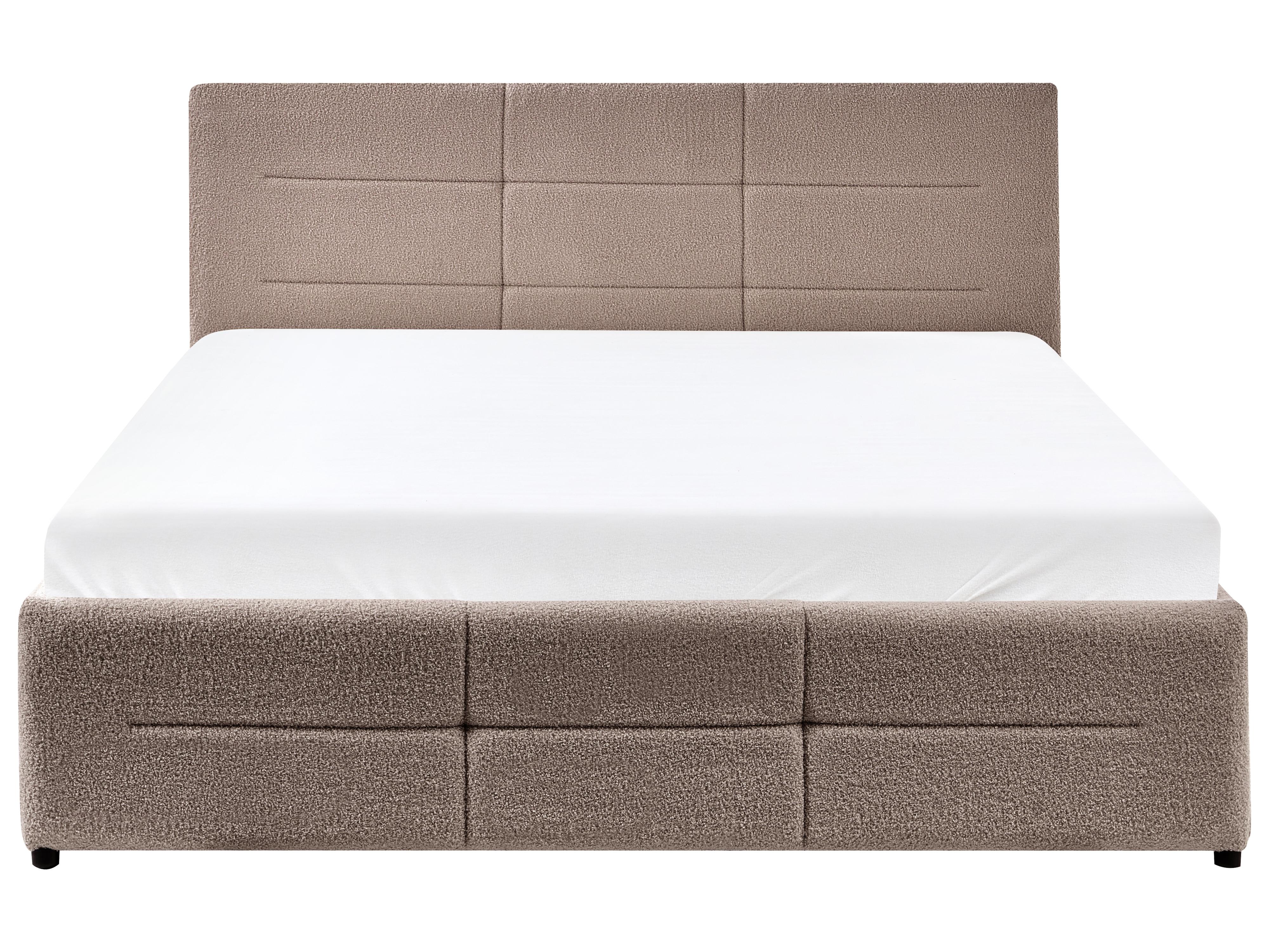 Bed met opbergruimte Bouclé MASSOGNES 140 x 200 cm Taupe