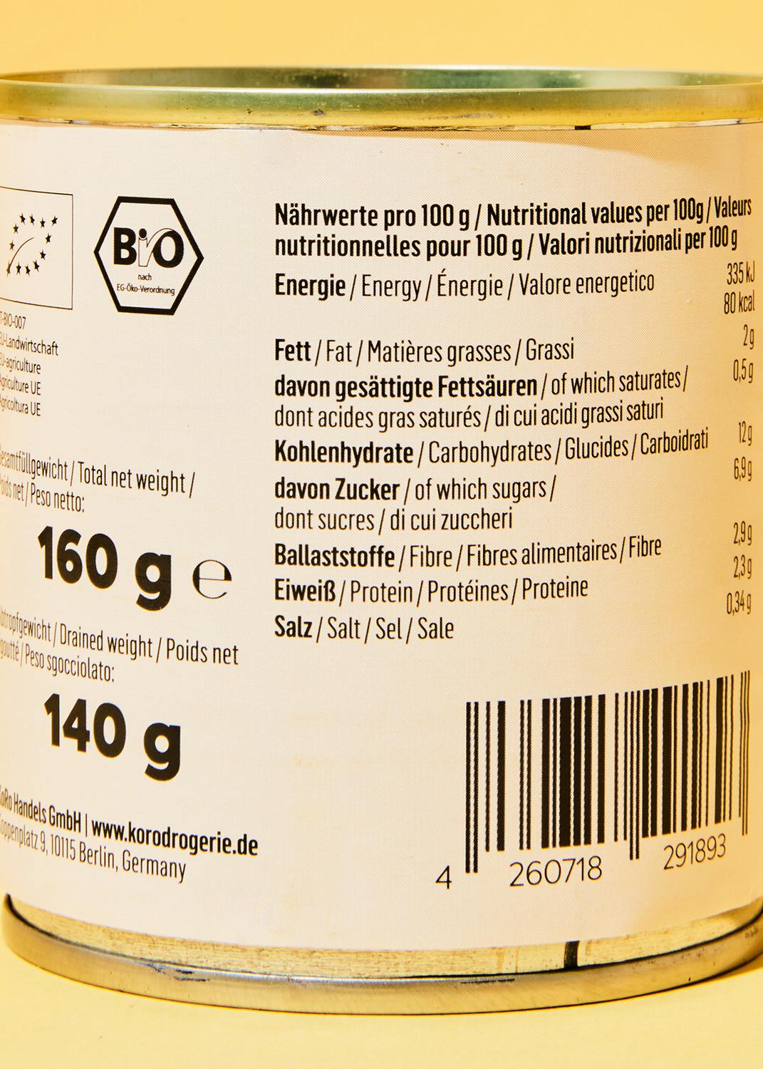 Bio Mais in der Dose 140 g