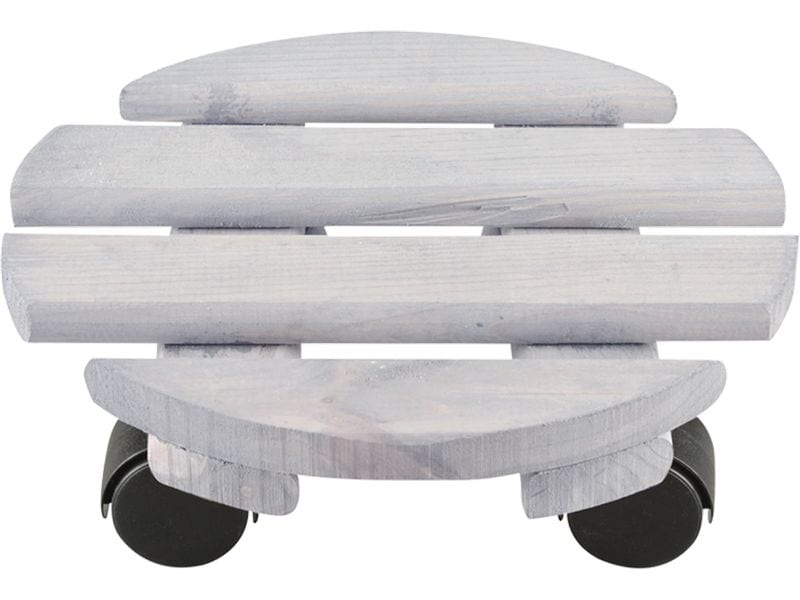 Esschert Design Rolleruntersetzer Rund S Grau/Schwarz Pflanzentrolley