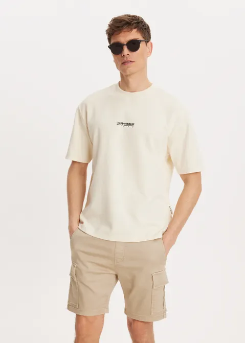 T-shirt met print logo carrier geel (GEE.VA)