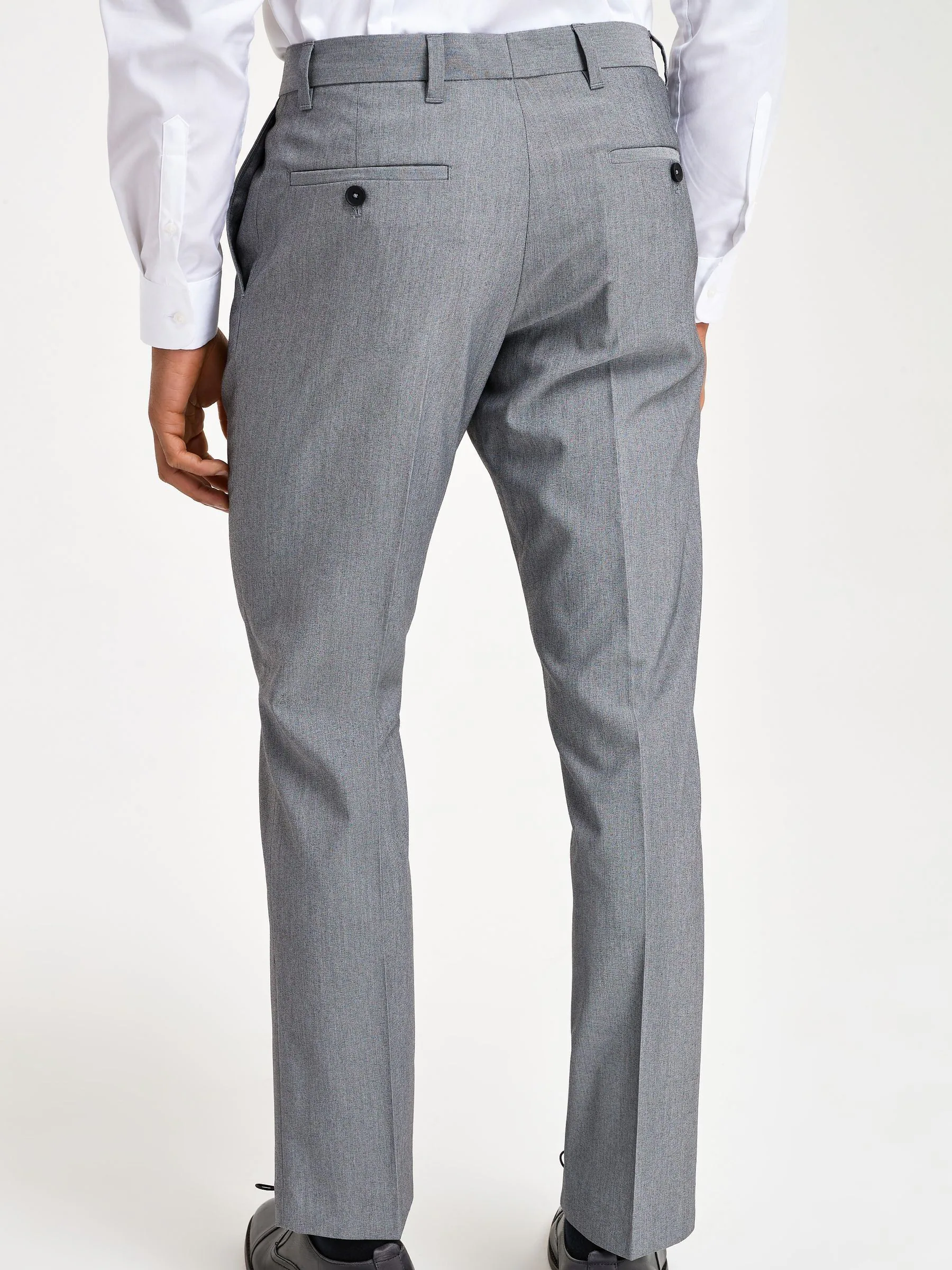 Lichtgrijs - Slim Fit - Chique stretchy broek