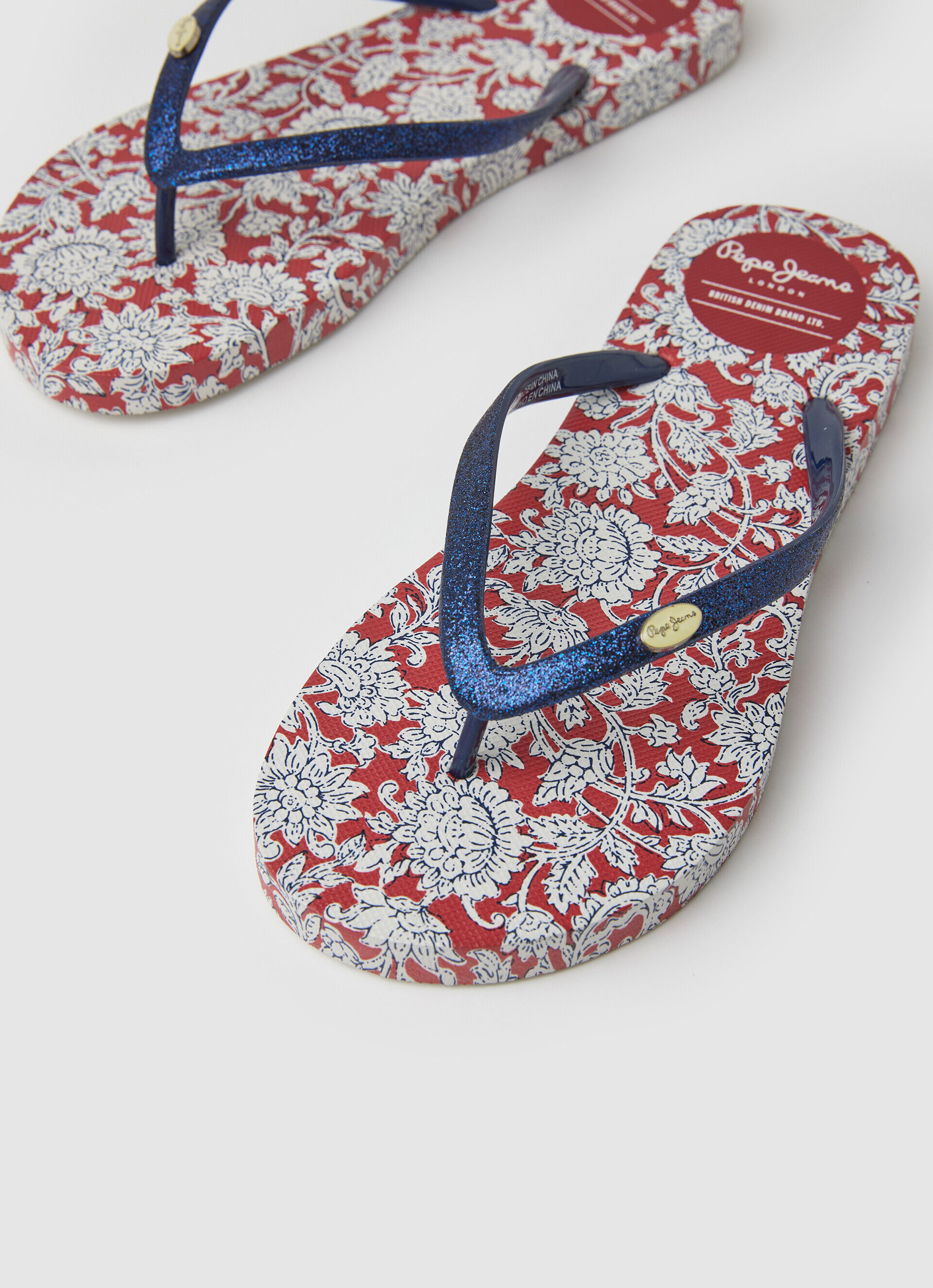 Chinelo de dedo RAKE FLORAL BEACH - vermelho