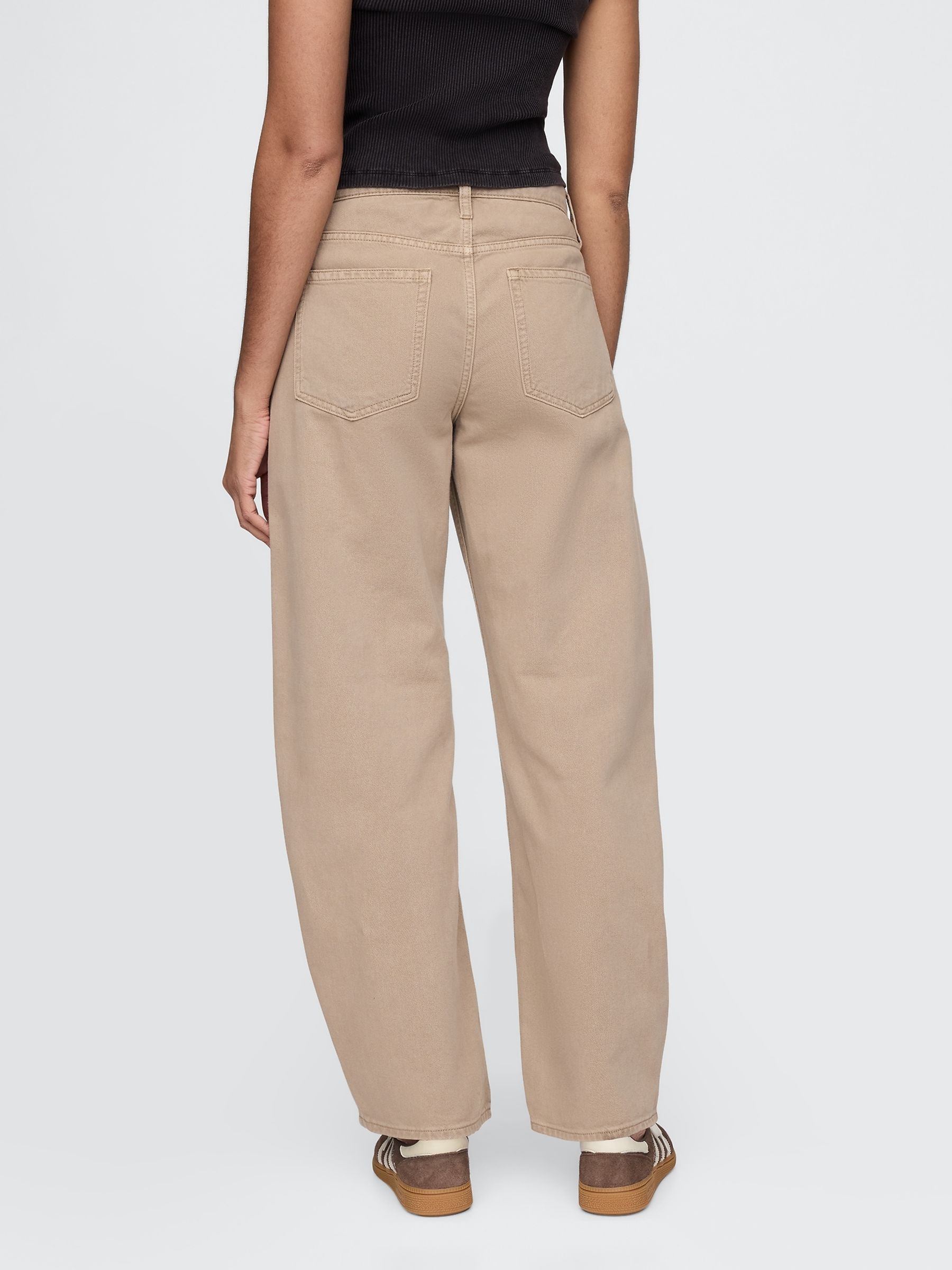 Beige - Gap jeans met hoge taille en toelopende pijpen